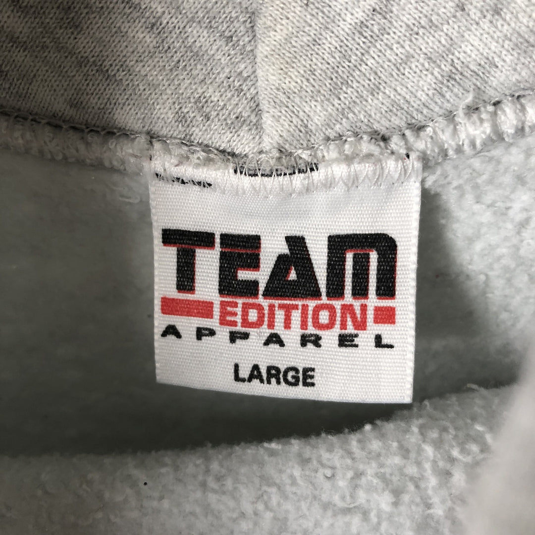 90'S TEAM EDITION College Pullover Hoodie, Men's Size L, Vintage cotton gray type Vintage Second Hand