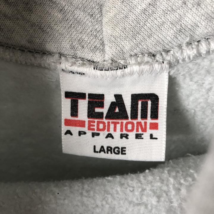 90'S TEAM EDITION College Pullover Hoodie, Men's Size L, Vintage cotton gray type Vintage Second Hand