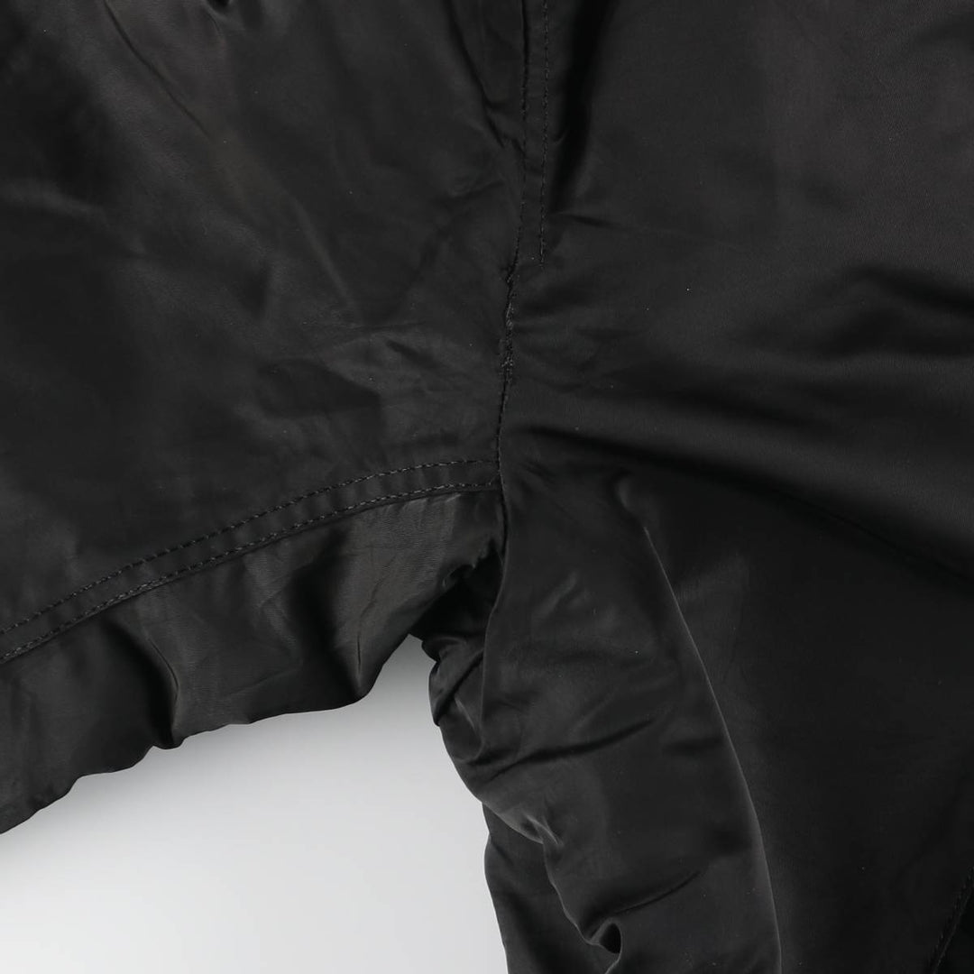 Alpha MA-1 Style Padded Military Flight Jacket with Dog Print, Made in USA, Men's Size XL Nylon black type Vintage Second Hand