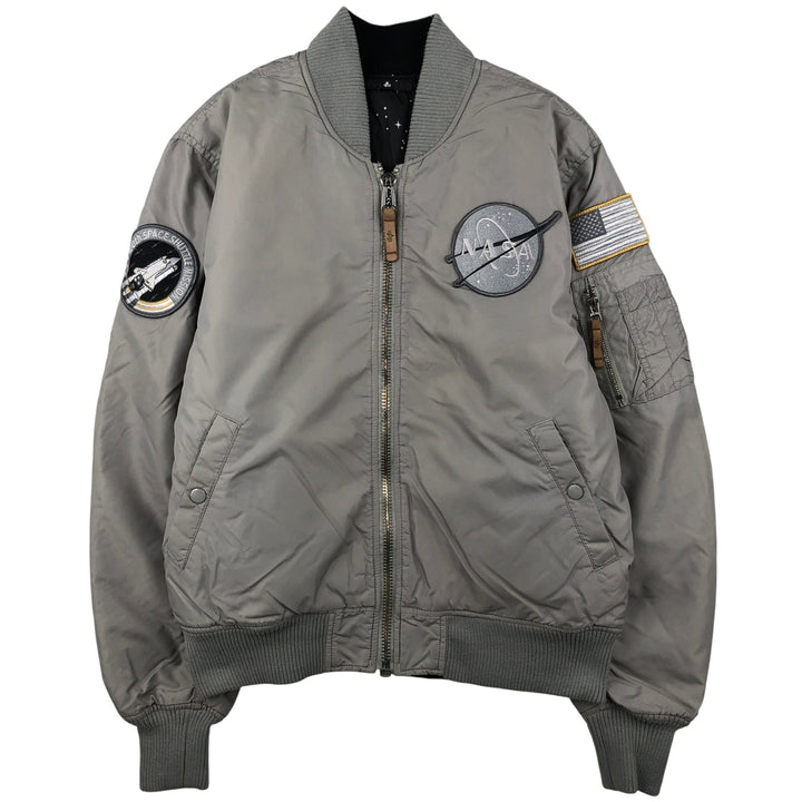 Civilian Alpha ALPHA padded military flight jacket, men's size L Nylon gray type Vintage Second Hand