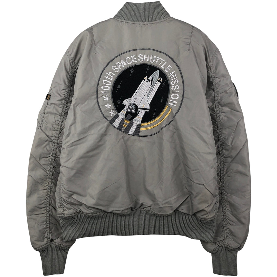 Civilian Alpha ALPHA padded military flight jacket, men's size L Nylon gray type Vintage Second Hand