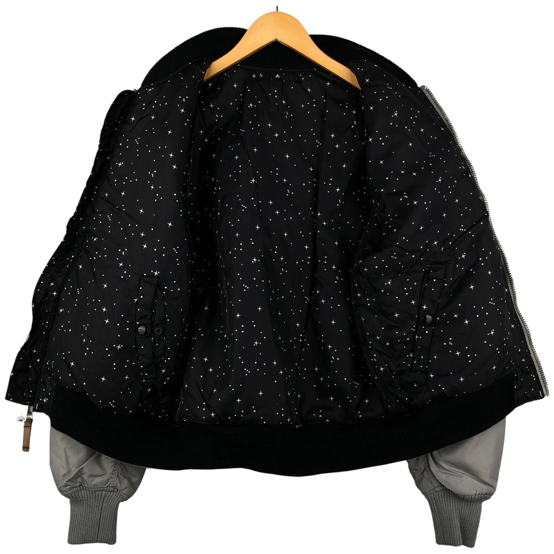 Civilian Alpha ALPHA padded military flight jacket, men's size L Nylon gray type Vintage Second Hand