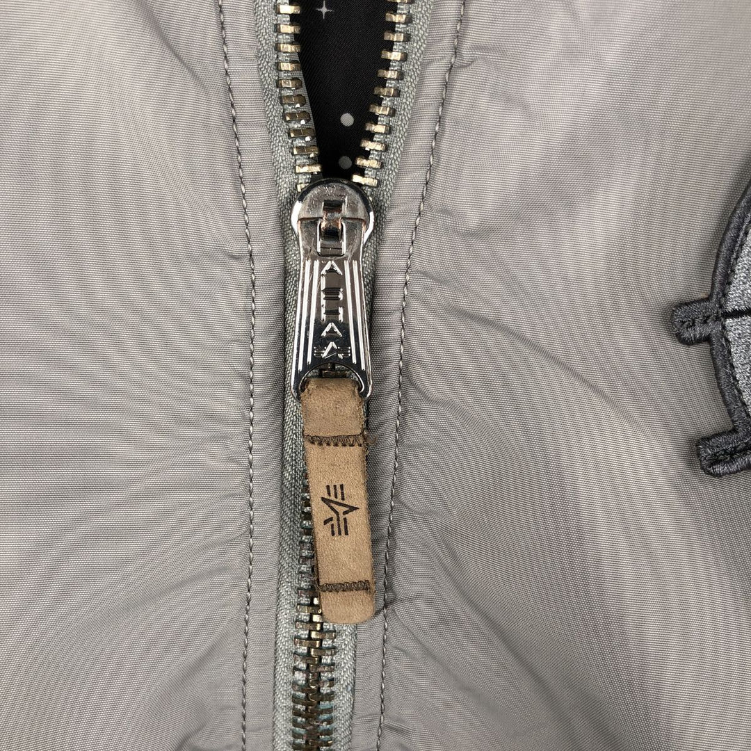 Civilian Alpha ALPHA padded military flight jacket, men's size L Nylon gray type Vintage Second Hand