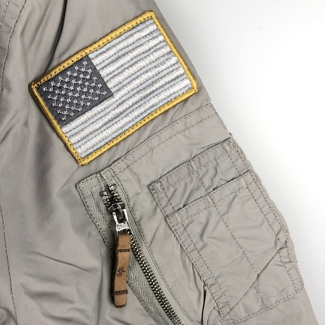 Civilian Alpha ALPHA padded military flight jacket, men's size L Nylon gray type Vintage Second Hand