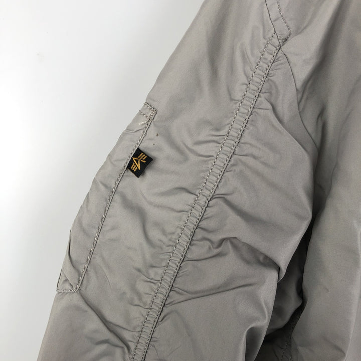 Civilian Alpha ALPHA padded military flight jacket, men's size L Nylon gray type Vintage Second Hand
