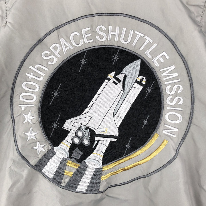 Civilian Alpha ALPHA padded military flight jacket, men's size L Nylon gray type Vintage Second Hand