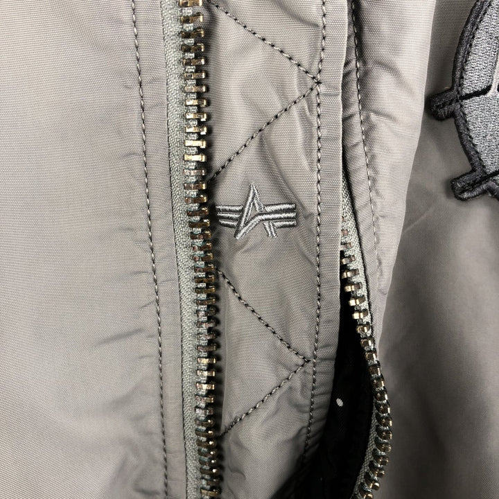 Civilian Alpha ALPHA padded military flight jacket, men's size L Nylon gray type Vintage Second Hand