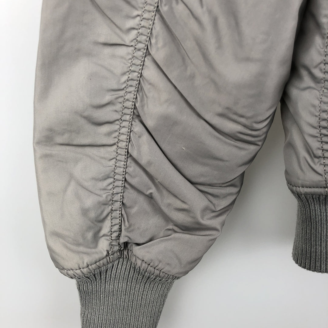 Civilian Alpha ALPHA padded military flight jacket, men's size L Nylon gray type Vintage Second Hand