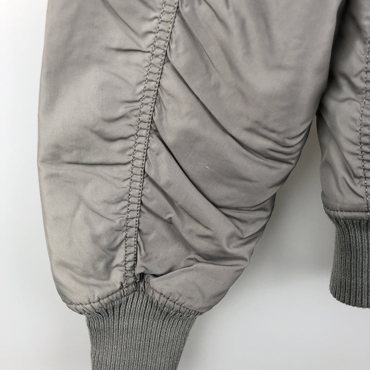 Civilian Alpha ALPHA padded military flight jacket, men's size L Nylon gray type Vintage Second Hand