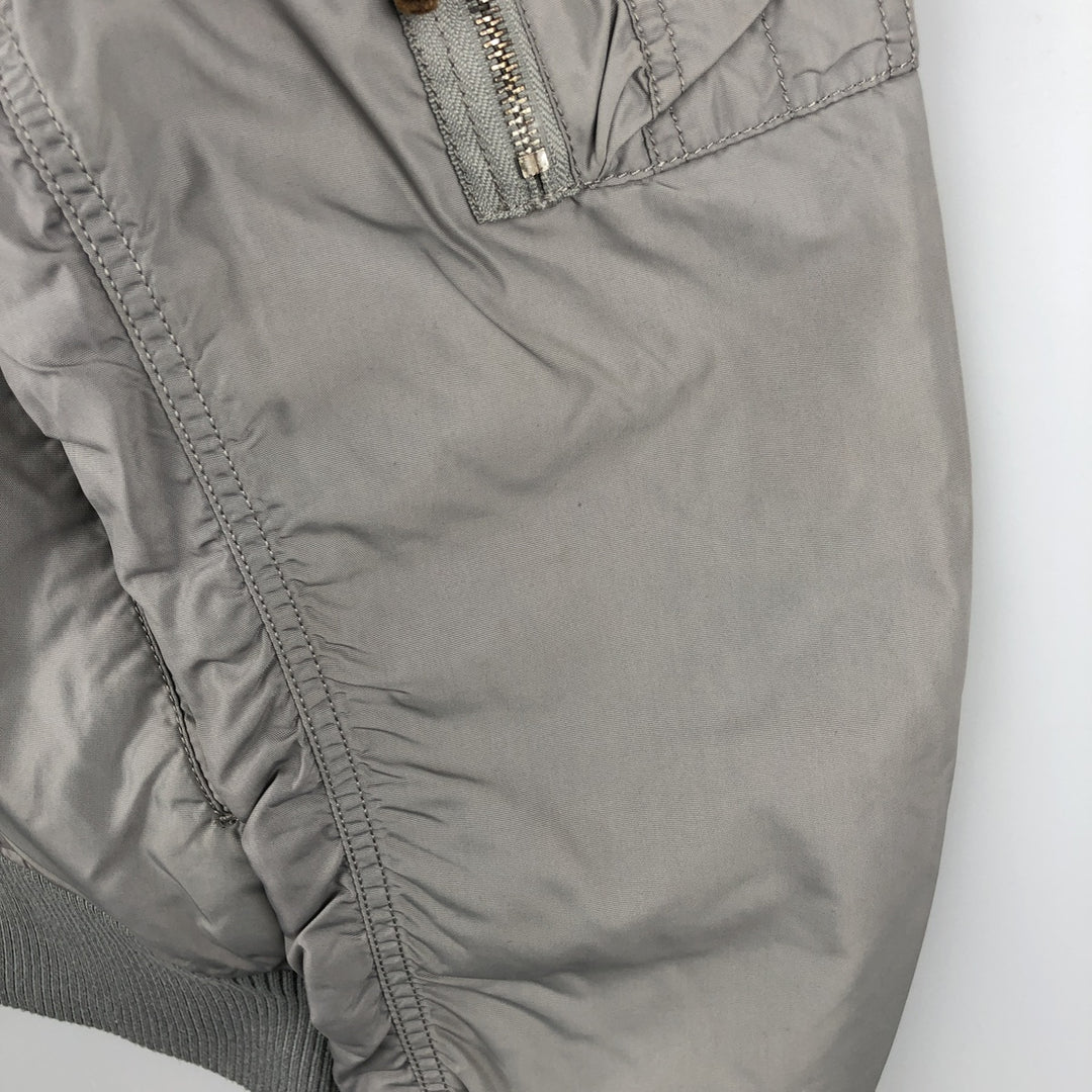 Civilian Alpha ALPHA padded military flight jacket, men's size L Nylon gray type Vintage Second Hand