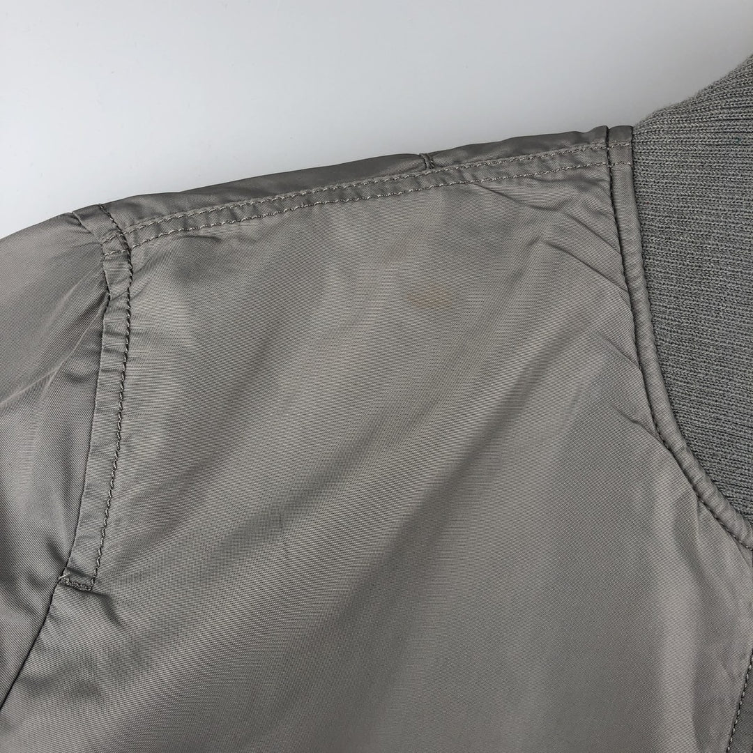 Civilian Alpha ALPHA padded military flight jacket, men's size L Nylon gray type Vintage Second Hand