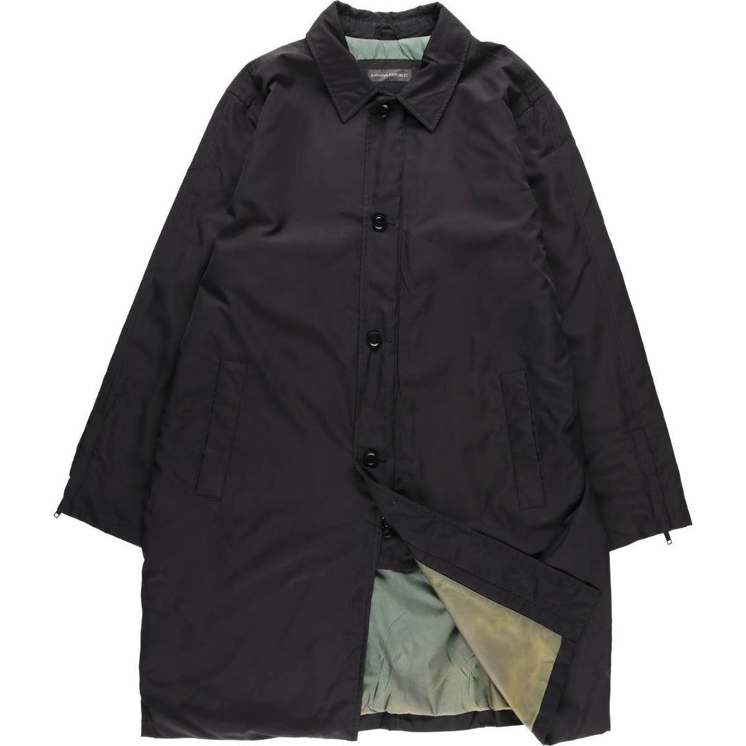 Banana Republic Men's Padded Balmacaan Coat, Size XL polyester black type Vintage Second Hand