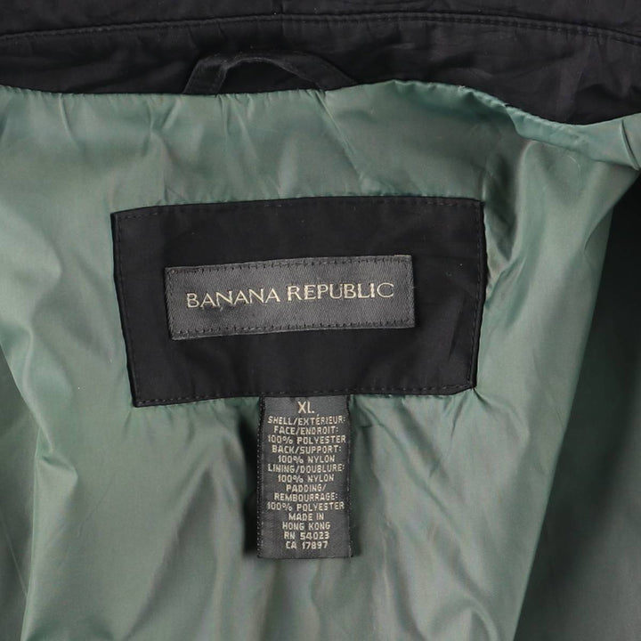 Banana Republic Men's Padded Balmacaan Coat, Size XL polyester black type Vintage Second Hand