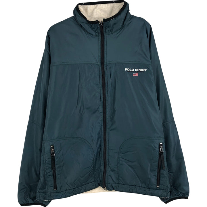 90'S Ralph Lauren POLO SPORT reversible fleece nylon jacket, men's size M Nylon green type Vintage Second Hand