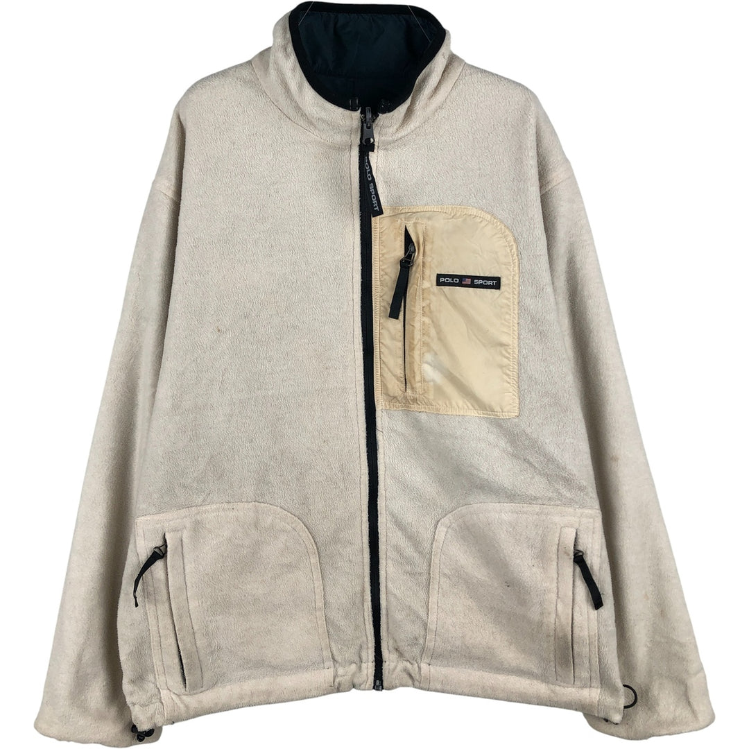 90'S Ralph Lauren POLO SPORT reversible fleece nylon jacket, men's size M Nylon green type Vintage Second Hand