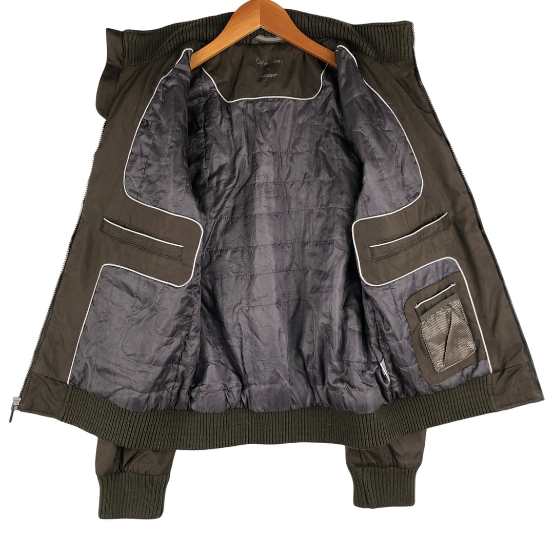 Calvin Klein Ripstop Padded Puffer Jacket, Men's Size Small polyester brown type Vintage Second Hand