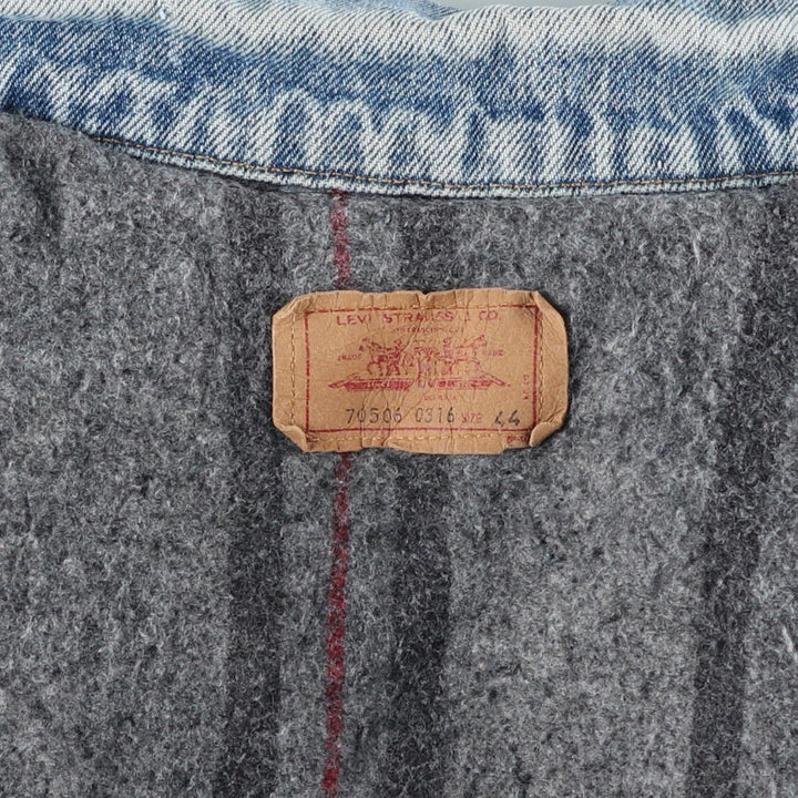 90'S Levi's 70506-0316 denim jacket, made in the USA, men's size M, vintage cotton blue type Vintage Second Hand