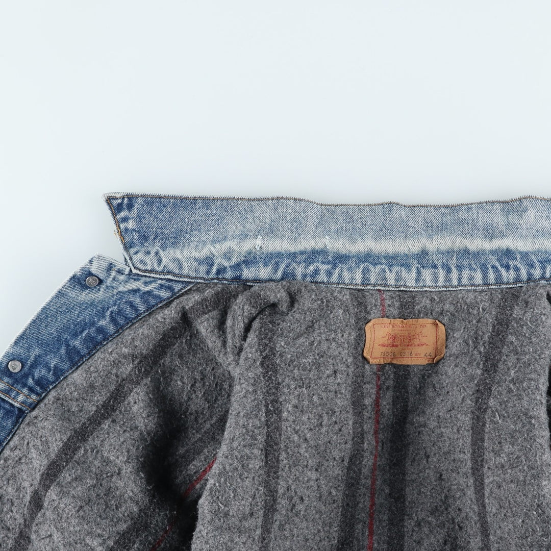 90'S Levi's 70506-0316 denim jacket, made in the USA, men's size M, vintage cotton blue type Vintage Second Hand