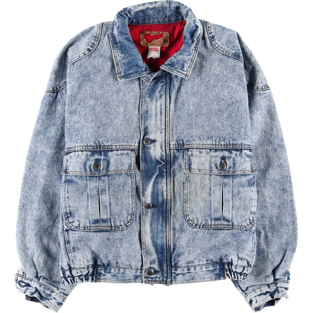 Vintage 1990'S Levi's 75074-0219 Chemical Wash Denim Jacket, Men's Size Medium cotton blue type Vintage Second Hand