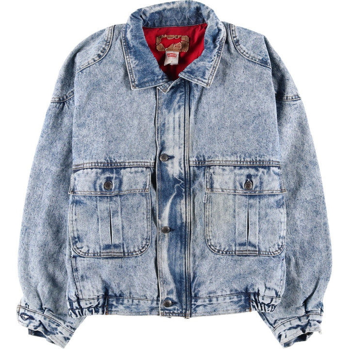 Vintage 1990'S Levi's 75074-0219 Chemical Wash Denim Jacket, Men's Size Medium cotton blue type Vintage Second Hand