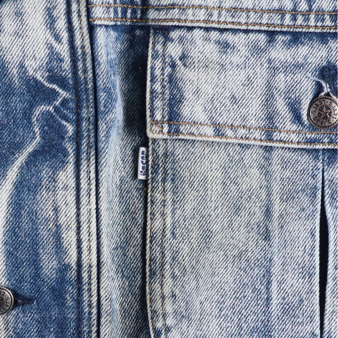 Vintage 1990'S Levi's 75074-0219 Chemical Wash Denim Jacket, Men's Size Medium cotton blue type Vintage Second Hand