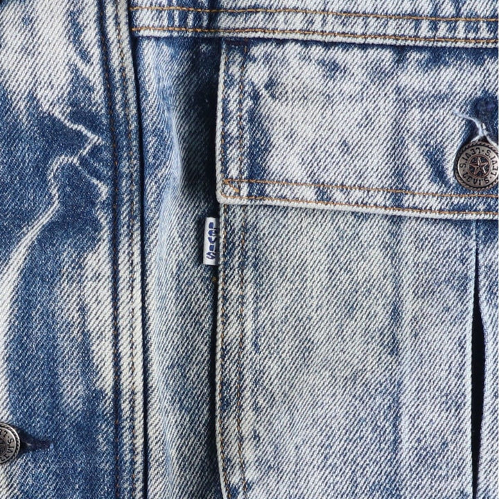 Vintage 1990'S Levi's 75074-0219 Chemical Wash Denim Jacket, Men's Size Medium cotton blue type Vintage Second Hand