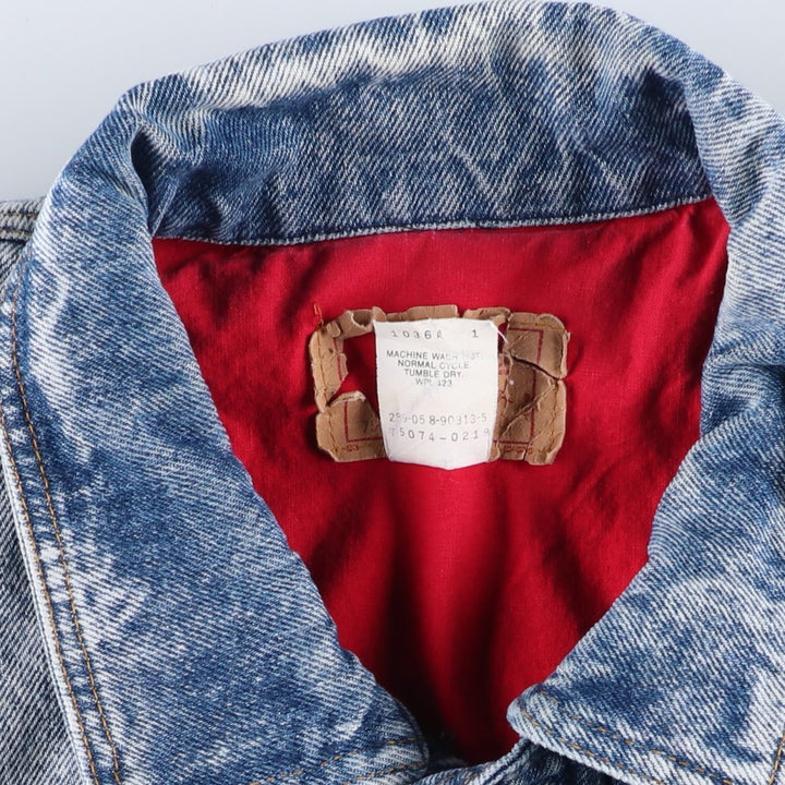 Vintage 1990'S Levi's 75074-0219 Chemical Wash Denim Jacket, Men's Size Medium cotton blue type Vintage Second Hand
