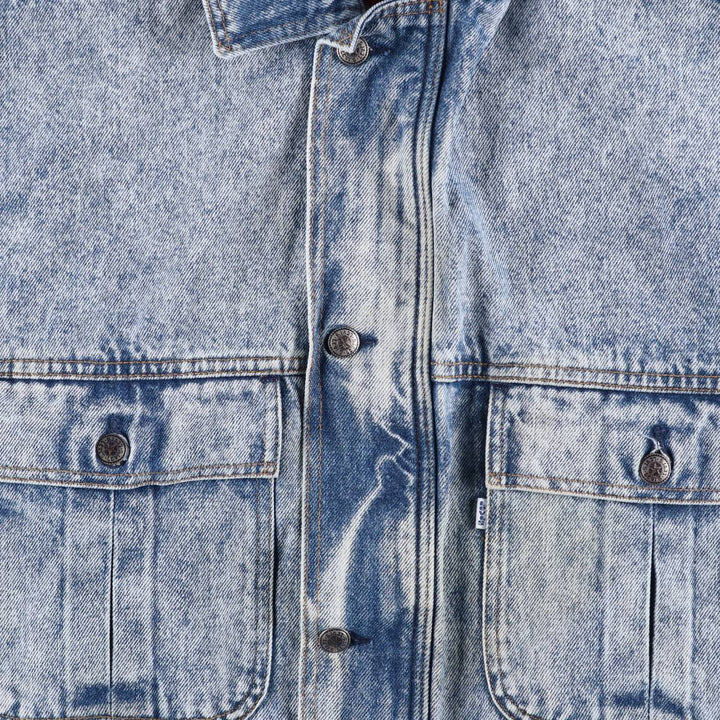 Vintage 1990'S Levi's 75074-0219 Chemical Wash Denim Jacket, Men's Size Medium cotton blue type Vintage Second Hand