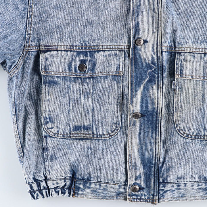 Vintage 1990'S Levi's 75074-0219 Chemical Wash Denim Jacket, Men's Size Medium cotton blue type Vintage Second Hand