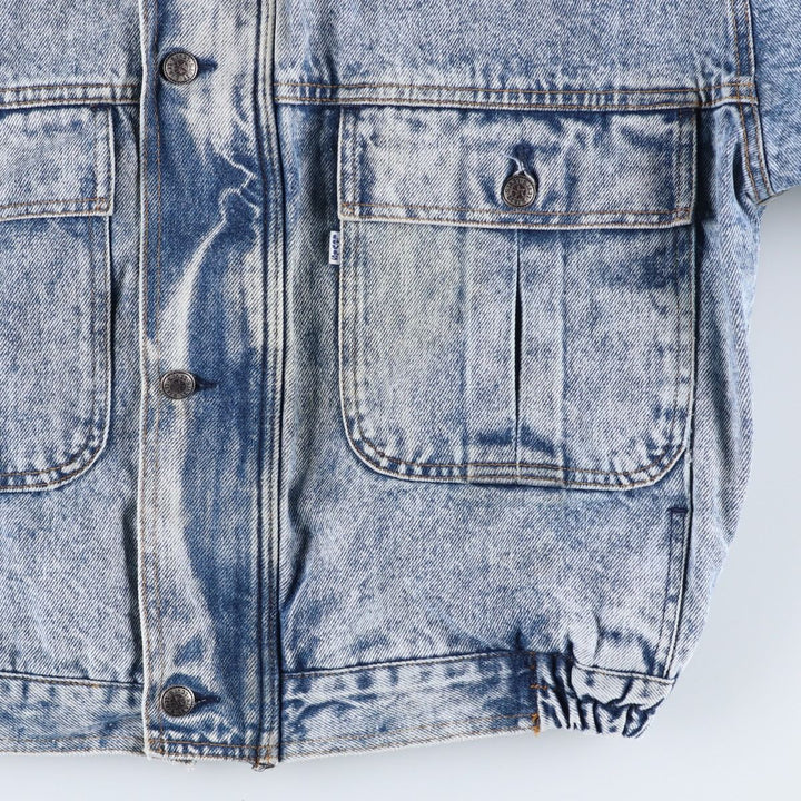 Vintage 1990'S Levi's 75074-0219 Chemical Wash Denim Jacket, Men's Size Medium cotton blue type Vintage Second Hand