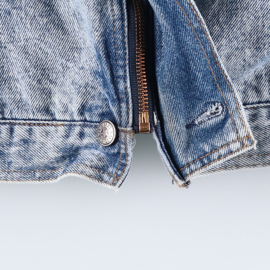 Vintage 1990'S Levi's 75074-0219 Chemical Wash Denim Jacket, Men's Size Medium cotton blue type Vintage Second Hand