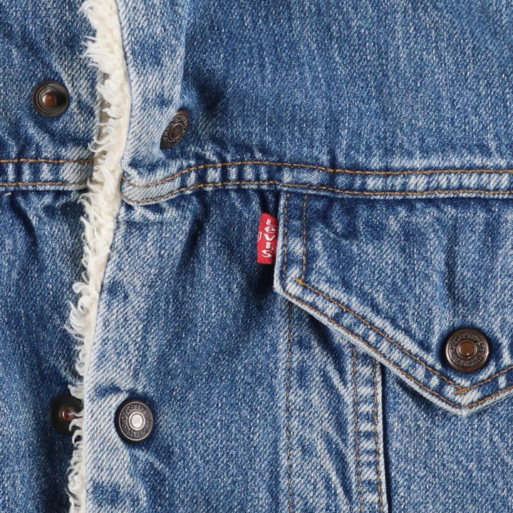 90'S Levi's 71500-0216 Denim Boa Jacket, Men's Size L, Vintage cotton blue type Vintage Second Hand