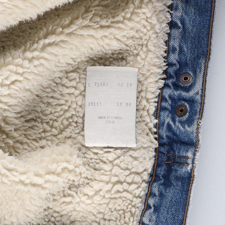 90'S Levi's 71500-0216 Denim Boa Jacket, Men's Size L, Vintage cotton blue type Vintage Second Hand