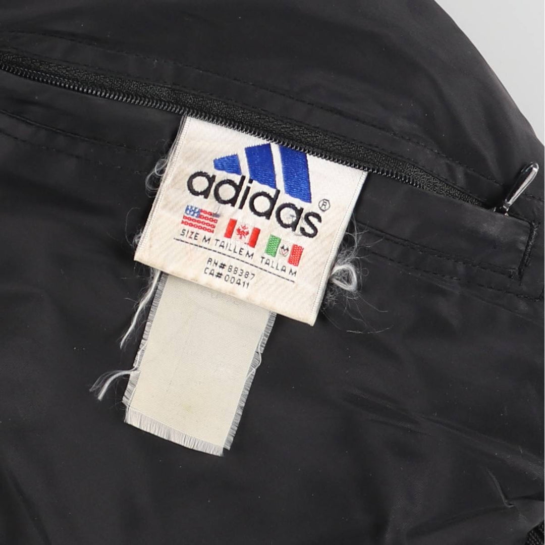 90s-00'S adidas reversible back logo padded hoodie/puffer jacket, men's size M unclear black type Vintage Second Hand