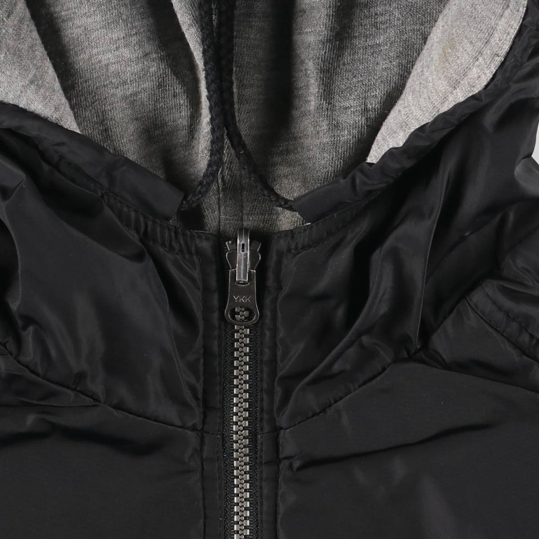 90s-00'S adidas reversible back logo padded hoodie/puffer jacket, men's size M unclear black type Vintage Second Hand