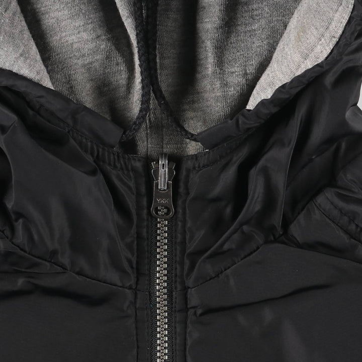 90s-00'S adidas reversible back logo padded hoodie/puffer jacket, men's size M unclear black type Vintage Second Hand