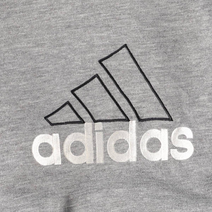 90s-00'S adidas reversible back logo padded hoodie/puffer jacket, men's size M unclear black type Vintage Second Hand