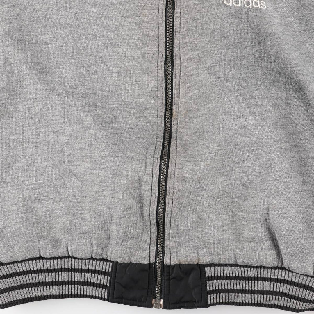 90s-00'S adidas reversible back logo padded hoodie/puffer jacket, men's size M unclear black type Vintage Second Hand
