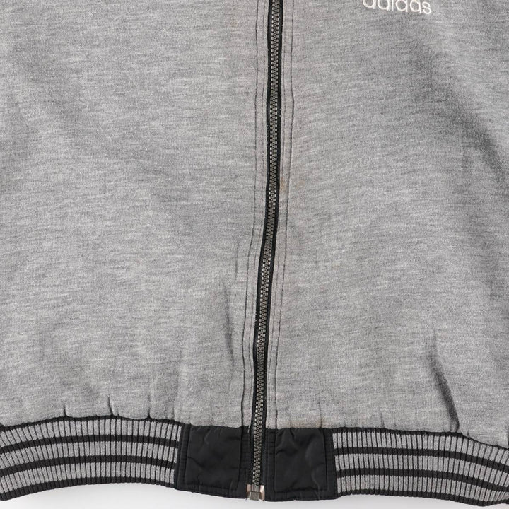 90s-00'S adidas reversible back logo padded hoodie/puffer jacket, men's size M unclear black type Vintage Second Hand