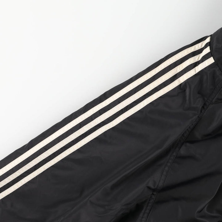 90s-00'S adidas reversible back logo padded hoodie/puffer jacket, men's size M unclear black type Vintage Second Hand