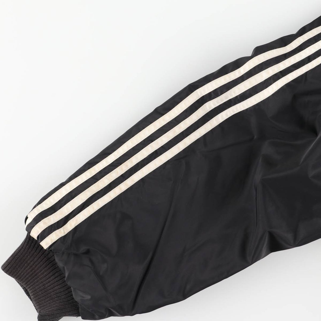 90s-00'S adidas reversible back logo padded hoodie/puffer jacket, men's size M unclear black type Vintage Second Hand