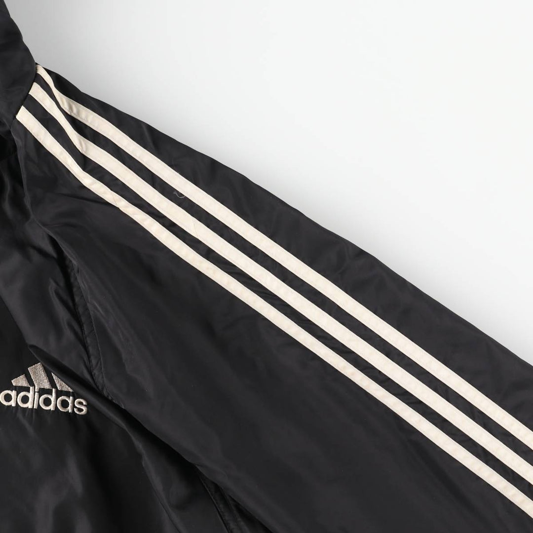 90s-00'S adidas reversible back logo padded hoodie/puffer jacket, men's size M unclear black type Vintage Second Hand
