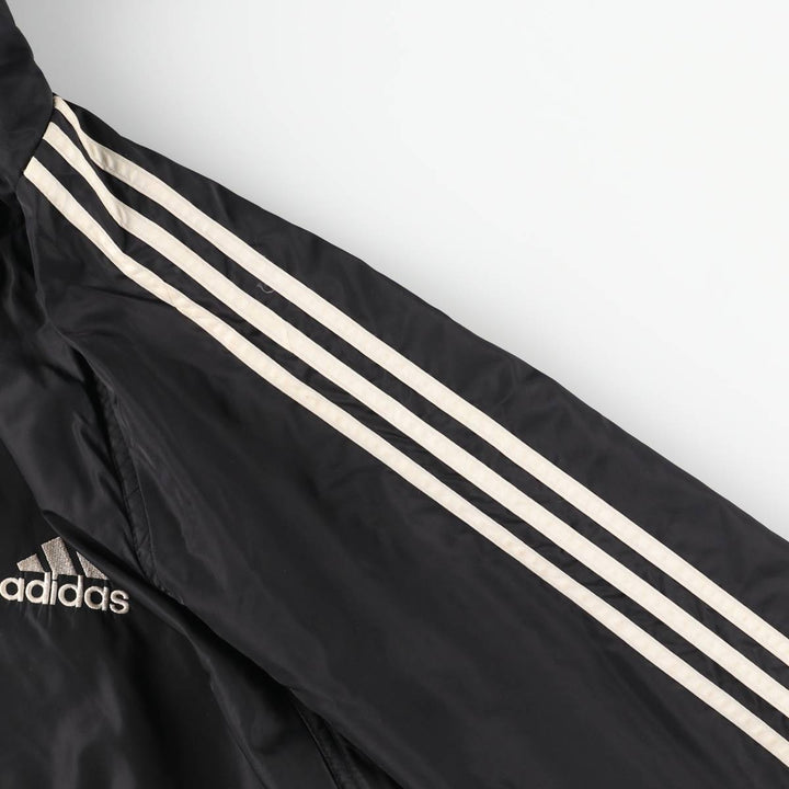 90s-00'S adidas reversible back logo padded hoodie/puffer jacket, men's size M unclear black type Vintage Second Hand