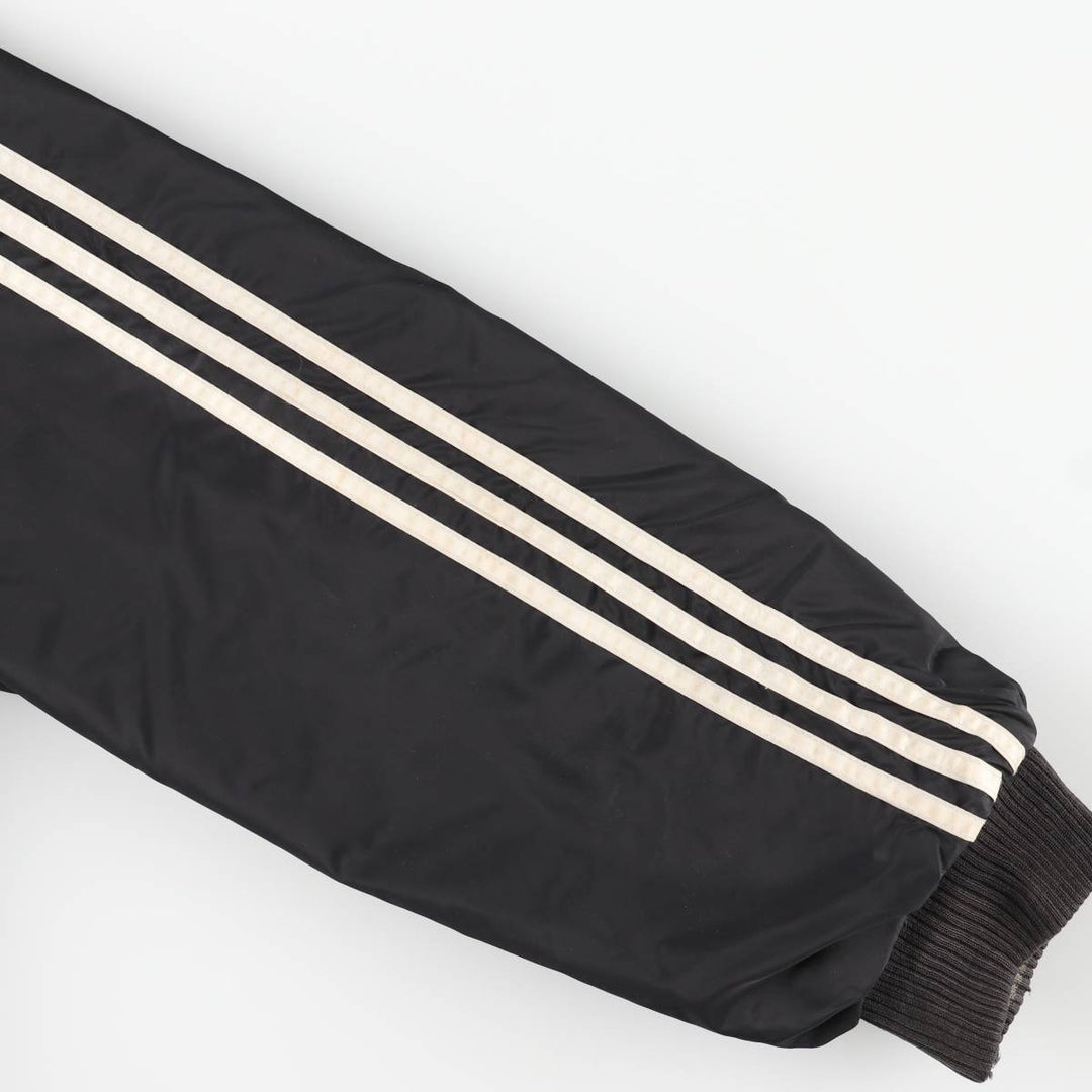 90s-00'S adidas reversible back logo padded hoodie/puffer jacket, men's size M unclear black type Vintage Second Hand
