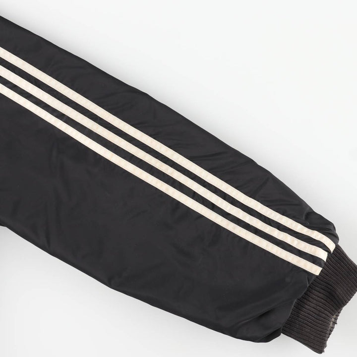 90s-00'S adidas reversible back logo padded hoodie/puffer jacket, men's size M unclear black type Vintage Second Hand