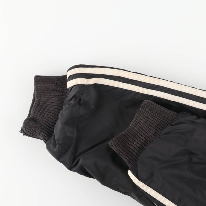 90s-00'S adidas reversible back logo padded hoodie/puffer jacket, men's size M unclear black type Vintage Second Hand