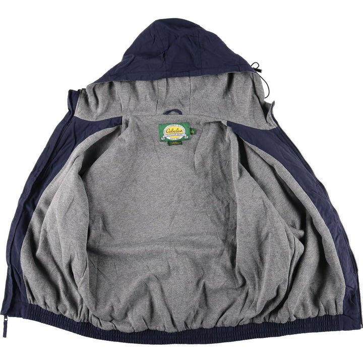 90s-00'S Cabelas Padded Parka Puffer Jacket Men's Size L Polyurethane Coated Nylon navy blue type Vintage Second Hand