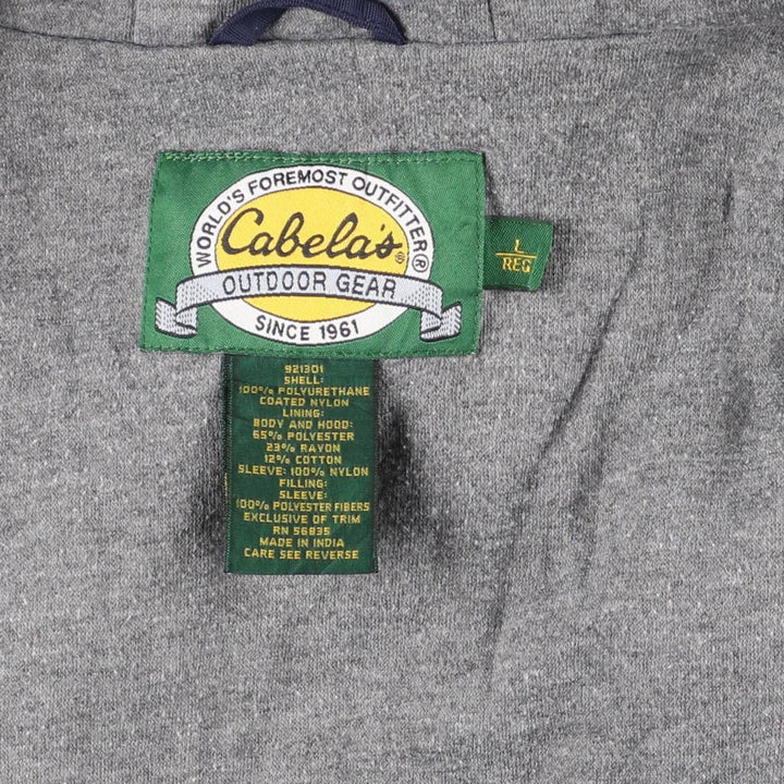 90s-00'S Cabelas Padded Parka Puffer Jacket Men's Size L Polyurethane Coated Nylon navy blue type Vintage Second Hand