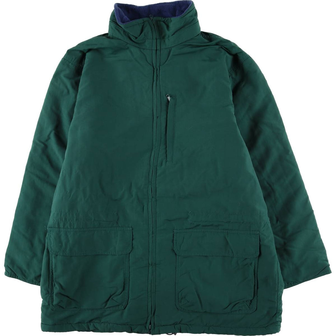 Vintage 80s-90'S Lands' End padded puffer jacket, made in the USA, size L, men's Nylon dark green Vintage Second Hand