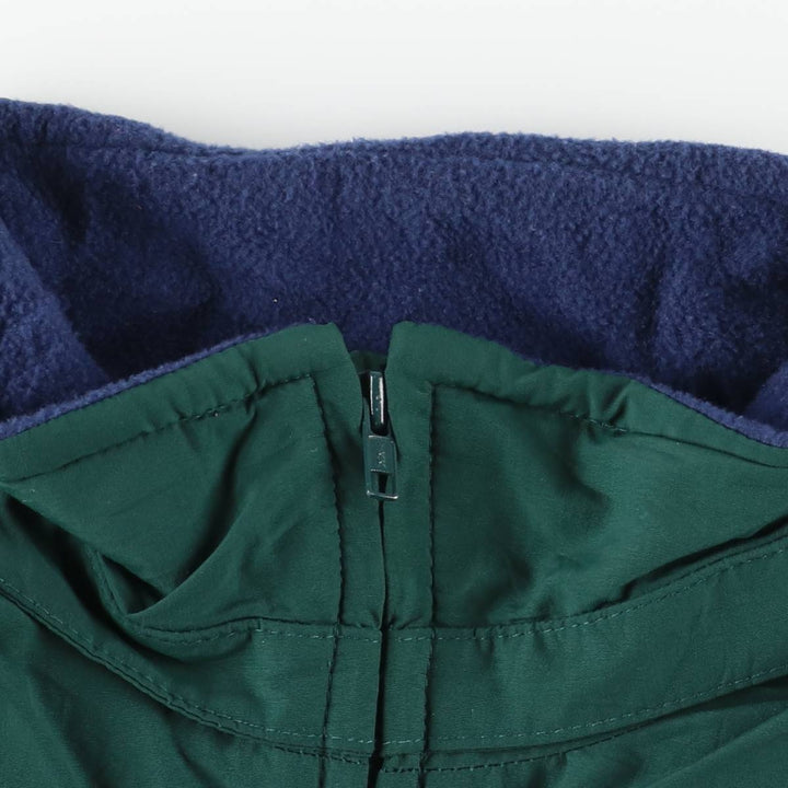 Vintage 80s-90'S Lands' End padded puffer jacket, made in the USA, size L, men's Nylon dark green Vintage Second Hand